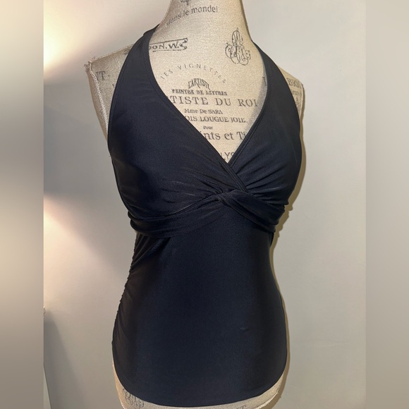 Athleta Ladies Tara Halter Tankini Swim Top Black Size 34D/DD MINT CONDITION - Picture 3 of 11
